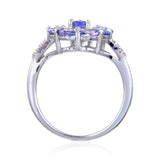 Enchanting Tanzanite Pear-Shaped Ring.
$ 100 -150, 6, 7, Round, Tanzanite, Blue Violet, White, White Topaz, 925 Sterling Silver, Statement