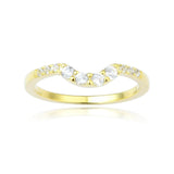 White Sapphire Curved Stackable Ring