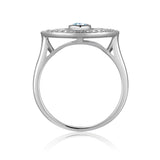 Natural Blue Topaz Evil Eye Ring with Moissanite Accents - FineColorJewels