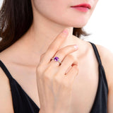 Classic Cushion Purple Sapphire Ring.
$ 50 & Under, Lab Created Purple Sapphire, Purple, Cushion, White, White Topaz, 925 Sterling Silver, 6, 7, 8, Solitare