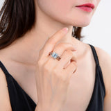 Classic Sterling Silver Blue Topaz Ring.
$ 50 – 100, 6, 7, Blue, Square, Blue Topaz, White Topaz, 925 Sterling Silver, Halo