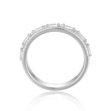 Decadent Baguette White Topaz Sterling Silver Ring, $ 50 - 100, White Topaz, White, Baguette, 925 Sterling Silver, 5, 6, 7, 8, Eternity