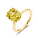 Yellow Sapphire Oval Solitaire Ring