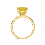 Canary Yellow Sapphire Ring Yellow Diamond Oval Solitaire Engagement Ring 18K Yellow Gold Plated Silver Proposal Ring Gift For Her - FineColorJewels