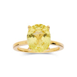 Canary Yellow Sapphire Ring Yellow Diamond Oval Solitaire Engagement Ring  - FineColorJewels
