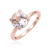 White Topaz Solitiare Engagement Ring in Rose Gold