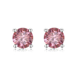 Pink Moissanite Stud Earrings