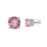 Pink Moissanite Stud Earrings - FineColorJewels