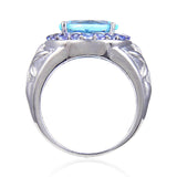 sterling silver ring design, blue gemstone ring design, december birthstone ring
