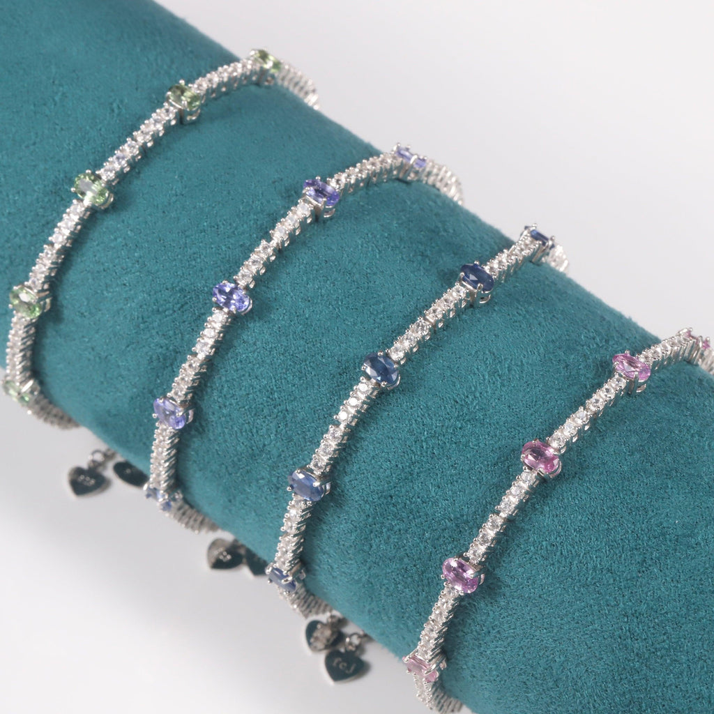 Pink Sapphire Adjustable Bracelet - FineColorJewels
