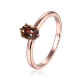 Alexandrite Solitaire Engagement Ring 1kt in Rose Gold Plated Sterling Silver - FineColorJewels