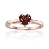 Heart Ring in Rose Gold Plated Sterling Silver, Alexandrite Solitaire Heart Ring