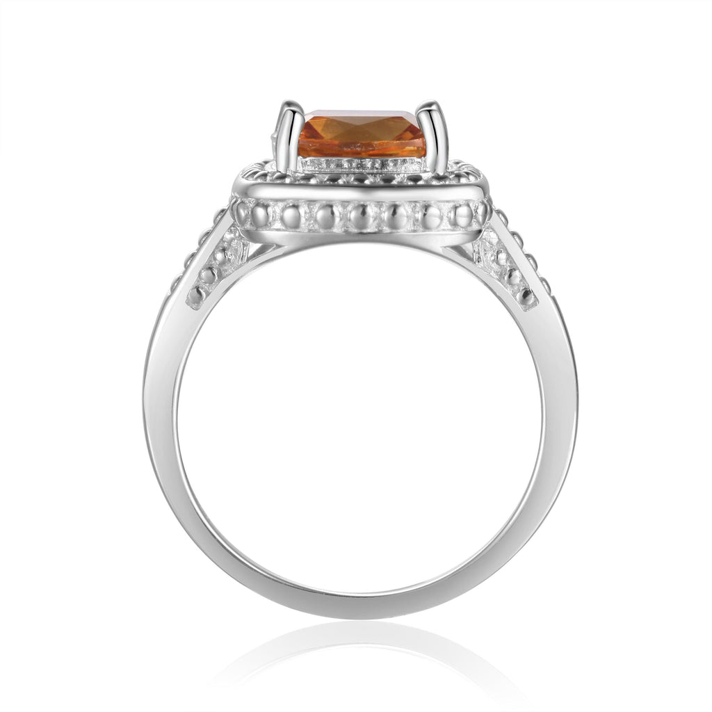 Cushion Citrine Ring - FineColorJewels