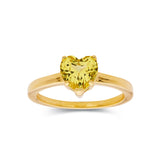 Yellow Sapphire Heart Ring - FineColorJewels