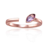 February Birthstone Ring, Purple Amethyst Simple Ring, Solitaire Ring for Women