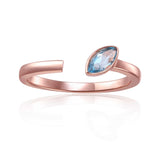 December Birthstone Ring, Blue Topaz Simple Ring, Solitaire Ring for Women