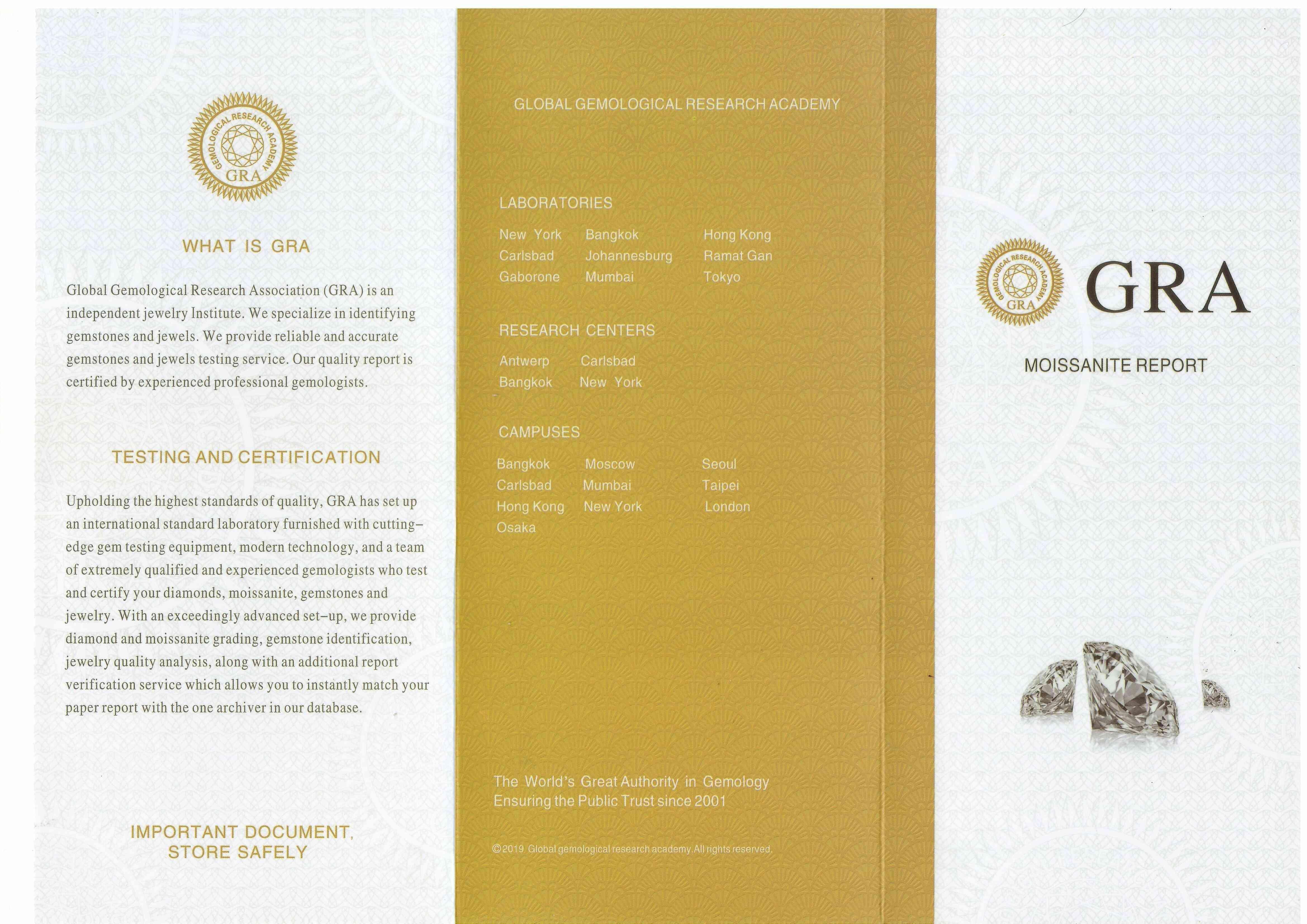 Quality certificate of Moissanite Heart Necklace - FineColorJewels