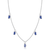 Blue Sapphire Layering Necklace - FineColorJewels