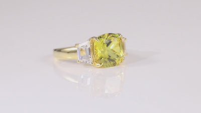 video of Yellow Sapphire Statement Ring Anniversary Gift For Her