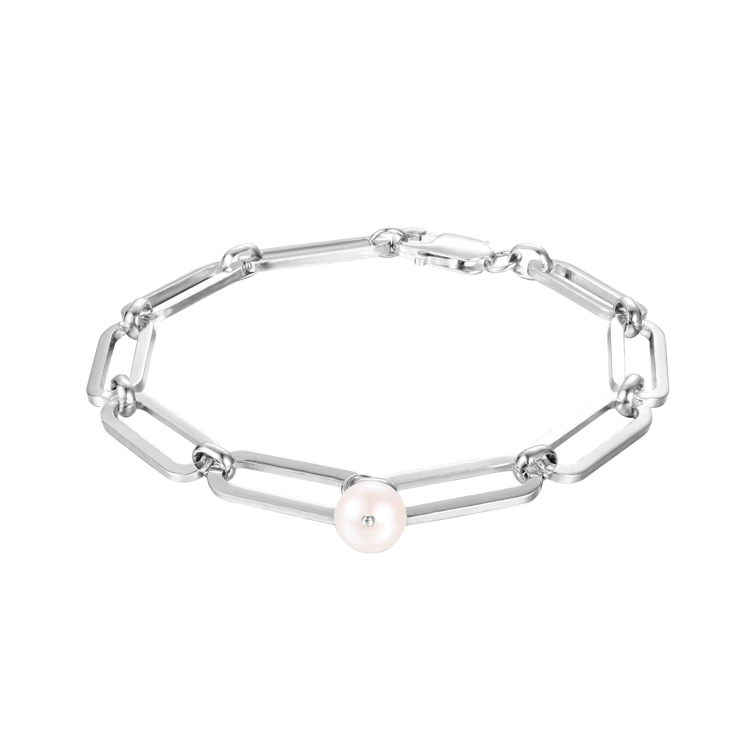 Vintage Pearl Rhodium Plated Bracelet  Fresh Water Pearl Everyday Simple Minimalist Single Pearl Bracelet