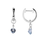 Drop Earrings with Natural Blue Topaz Blue Heart Earrings