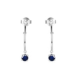 Blue Sapphire Open Hoop Earrings