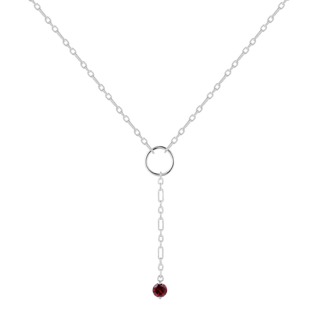 Garnet Drop Necklace