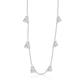 Choker Necklace for Women Triple Moissanite Cluster Collar Chain Silver Layering Necklace  - FineColorJewels