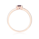 Rose Gold Plated Created Alexandrite Square Shaped Solitaire Ring