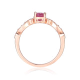 Rose Gold Plated Genuine Ruby Round cut Ring
