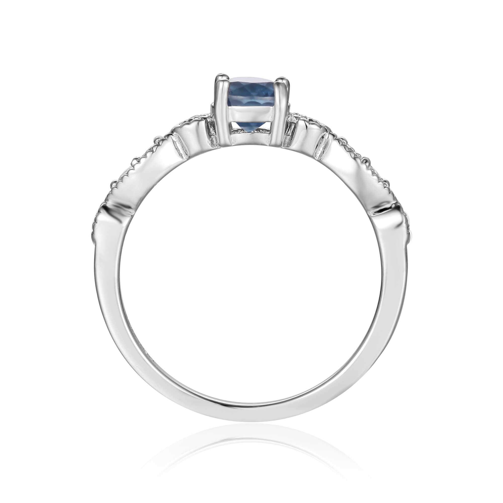 Natural sapphire ring, natural blue sapphire ring, round cut sapphire ring