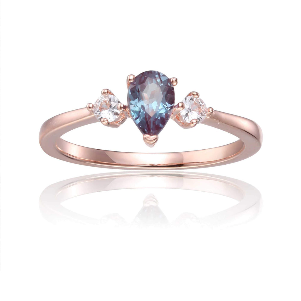 Alexandrite Engagement Ring in Rose Gold