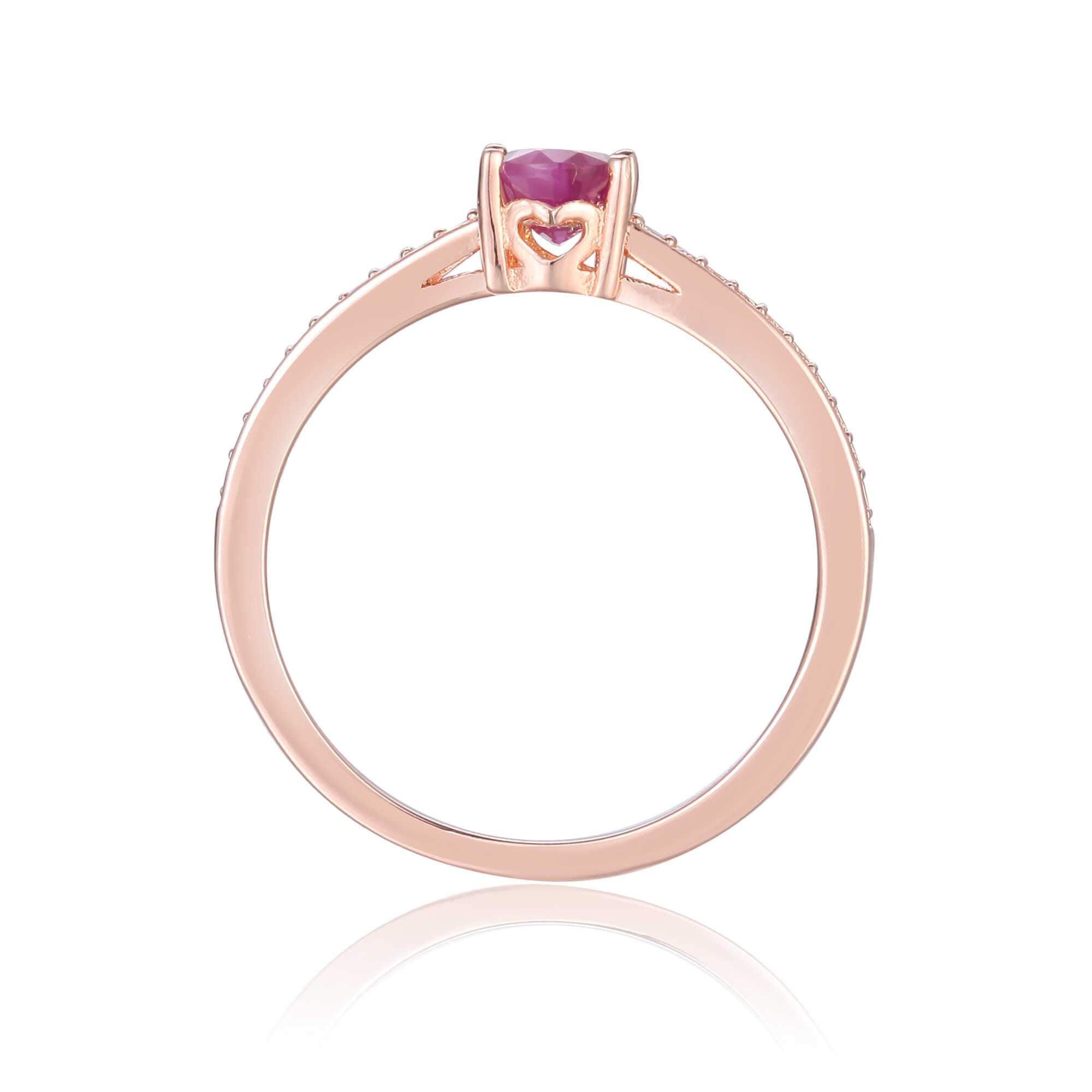 Sterling Silver Oval Shaped Genuine Ruby Solitaire Ring