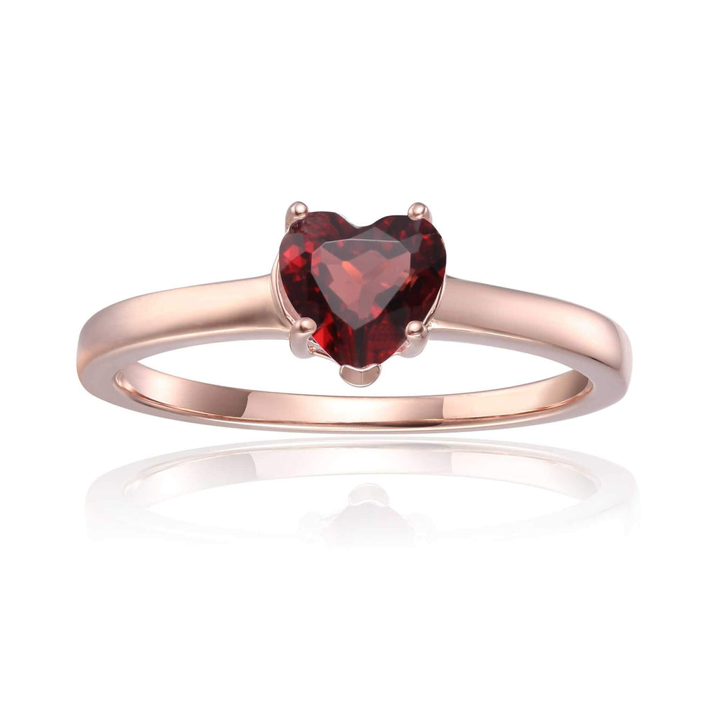 Solitaire Ring in Rose Gold Plated Sterling Silver