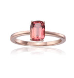 Pink Tourmaline Cushion Solitaire Ring