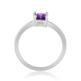 Purple Solitaire Ring Natural Amethyst Octagon Cocktail Solitaire Ring Purple Amethyst Silver Party Wear Ring Purple Jewelry Gift For Women