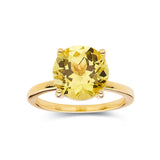 Yellow Sapphire Round Solitaire Ring