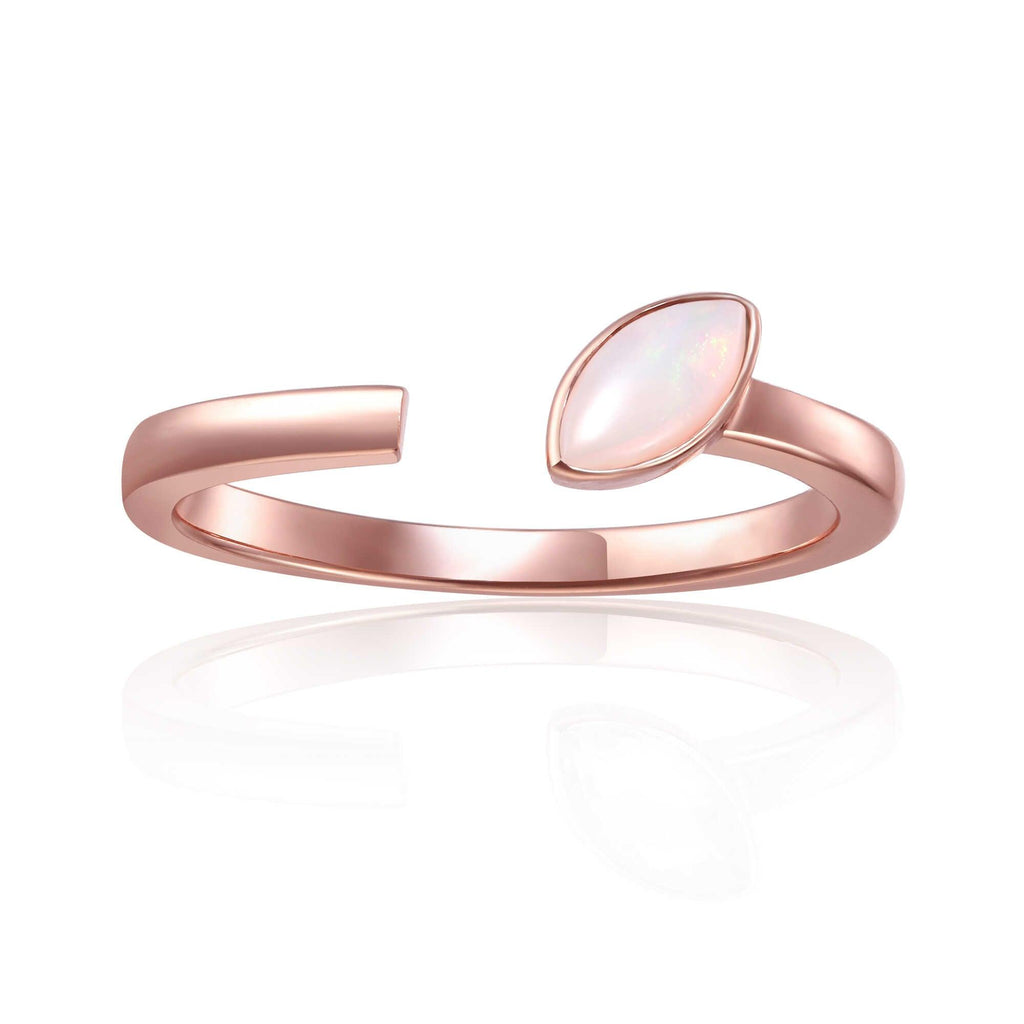 October Birthstone Ring, Opal Simple Ring, Solitaire Ring for Women