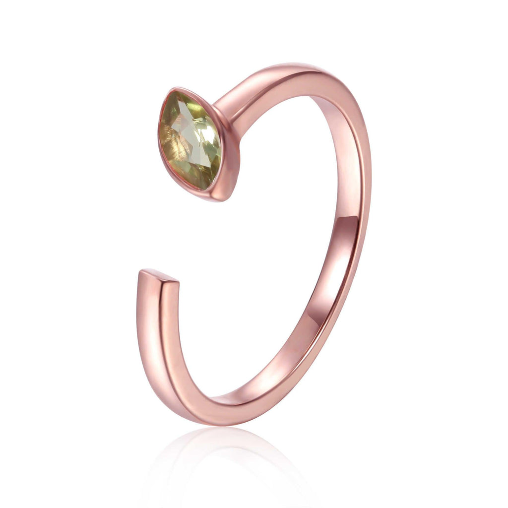 August Birthstone Ring, Peridot Simple Ring, Solitaire Ring for Women