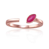 July Birthstone Ring, Ruby Simple Ring, Solitaire Ring for Women