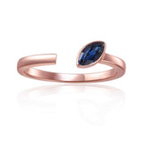 Blue Sapphire Marquise Open Ring