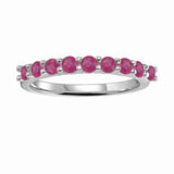 Red Half Eternity Stack Ring - FineColorJewels