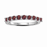 Deep Red Garnet Half Eternity Ring - FineColorJewels